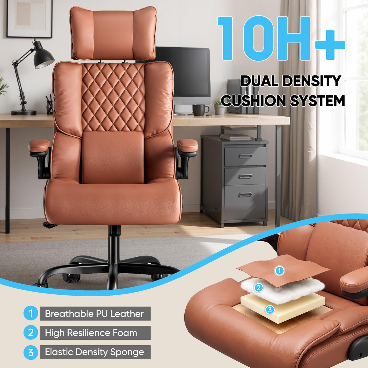 Big and Tall Office Chair with Adjustable Headrest M724647