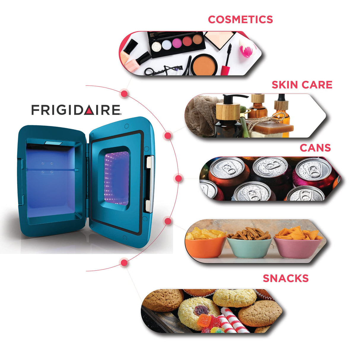 Gaming Light Up Mini Beverage Refrigerator 6 can 4 liters Blue S662
