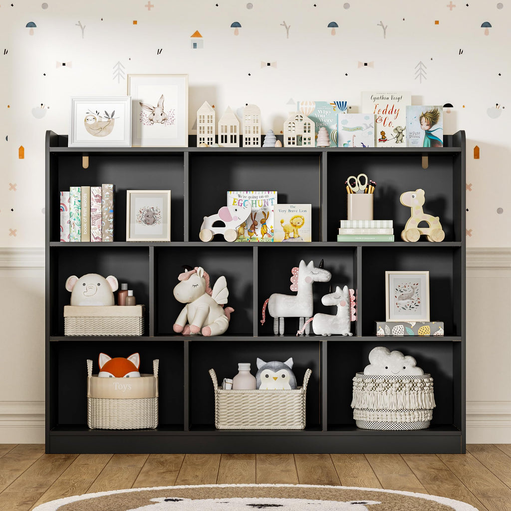 Black 3 Tier Wood Bookshelf V949797