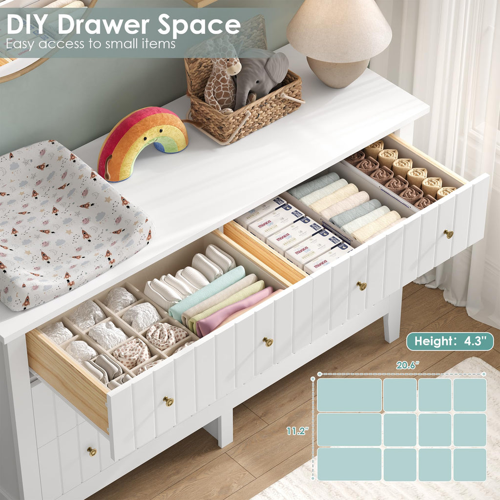 White 6 Drawer Dresser Z558130