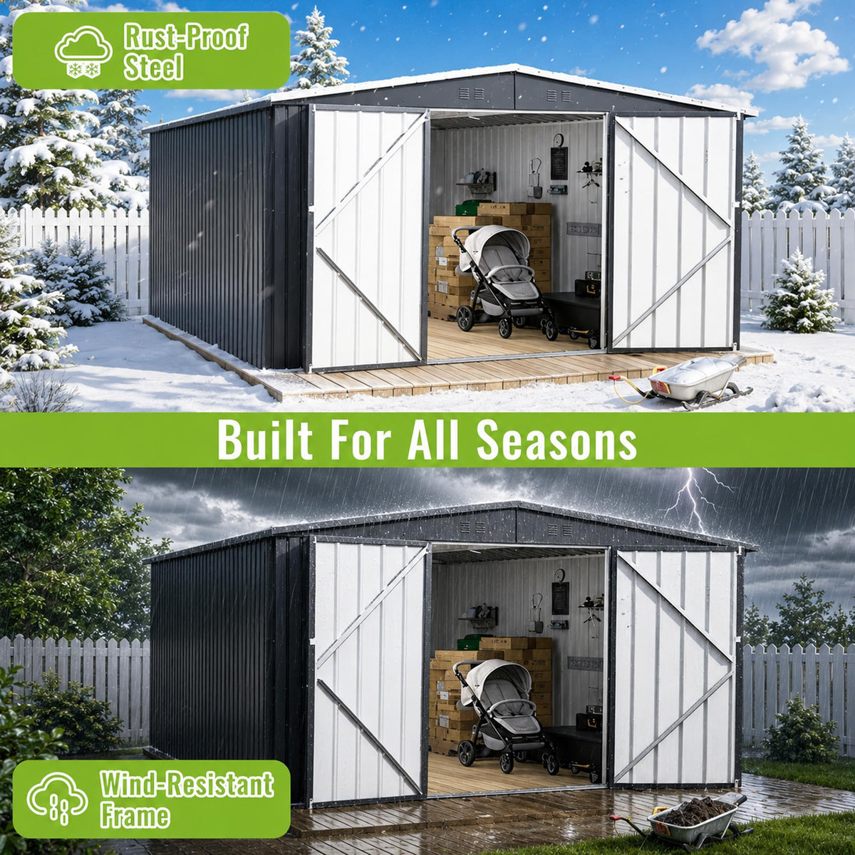 10x14 FT Metal Storage Shed E571435