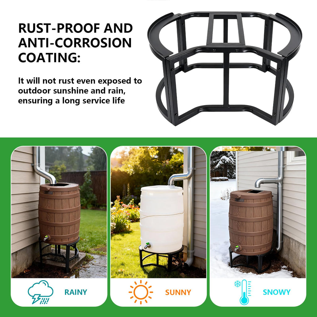 Heavy-Duty Stainless Steel Rain Barrel Stand O1072
