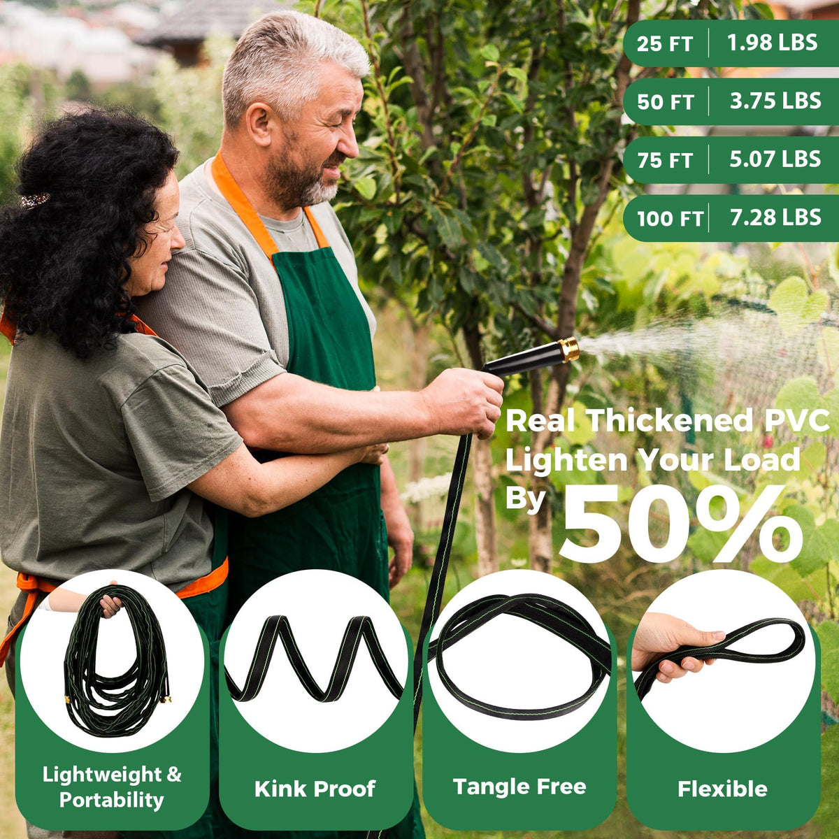 100 ft Heavy Duty Non-Expandable Garden Hose X906