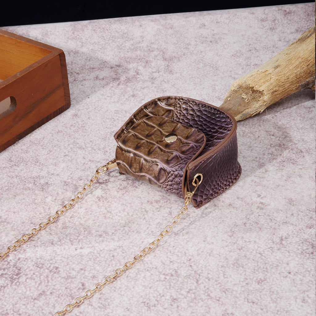 Mini Crocodile Embossed Leather Clutch U1108
