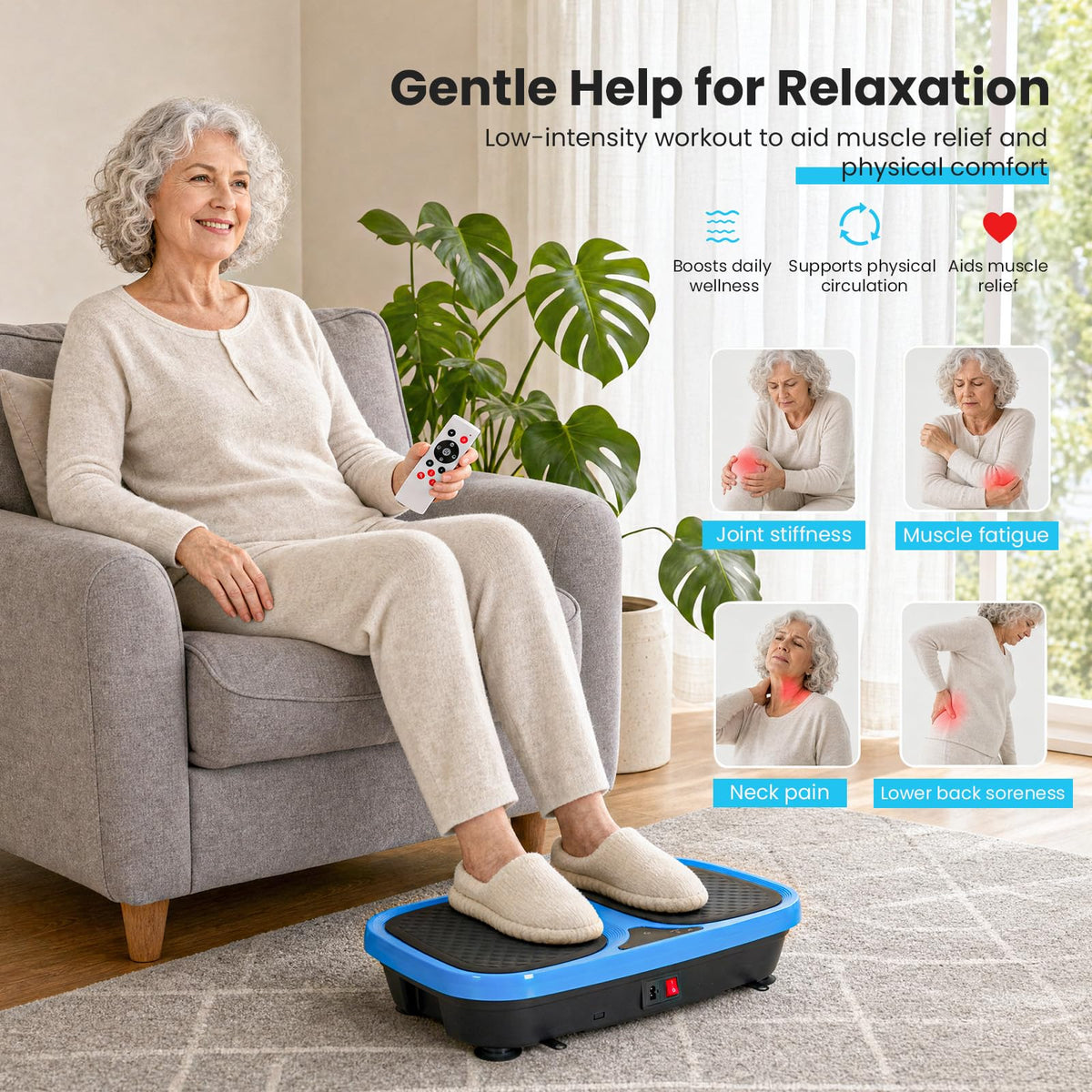 Vibration Plate Exercise Machine with Pull Ropes A747814