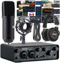 2x2 USB Audio Interface Recording Bundle with Condenser Mic, Headphones, Shockmount, XLR Cable Y788161
