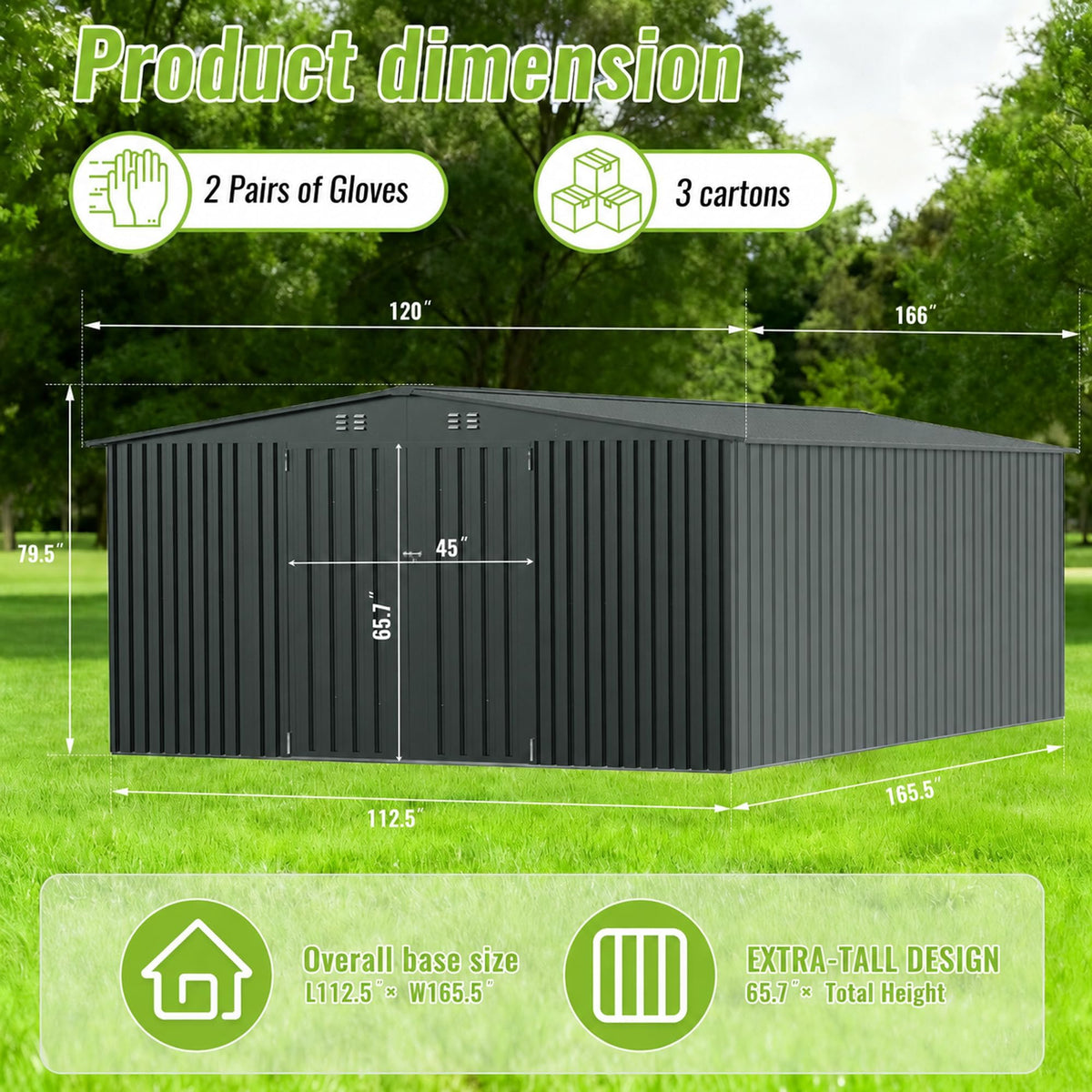 10x14 FT Metal Storage Shed E571435