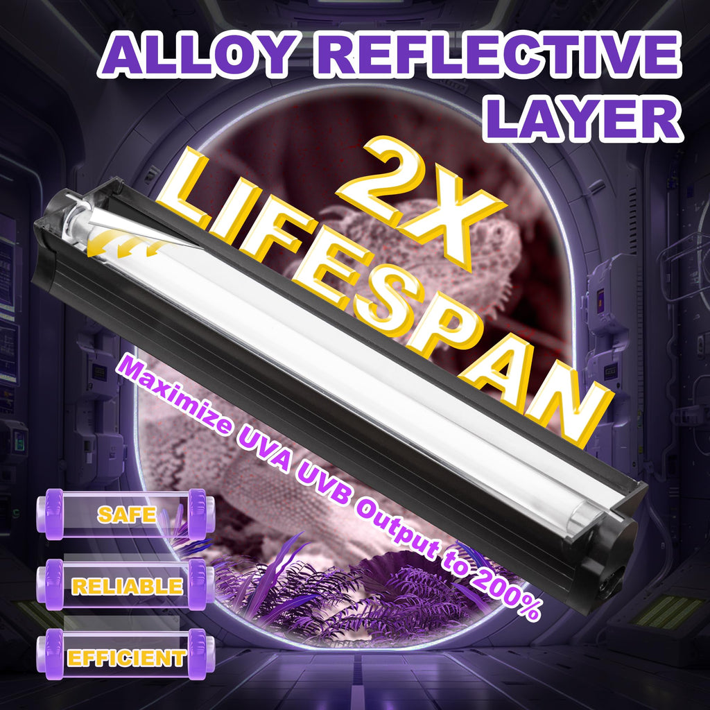 24W T5 HO UVB Reptile Light Fixture with Fluorescent Bulbs F7164