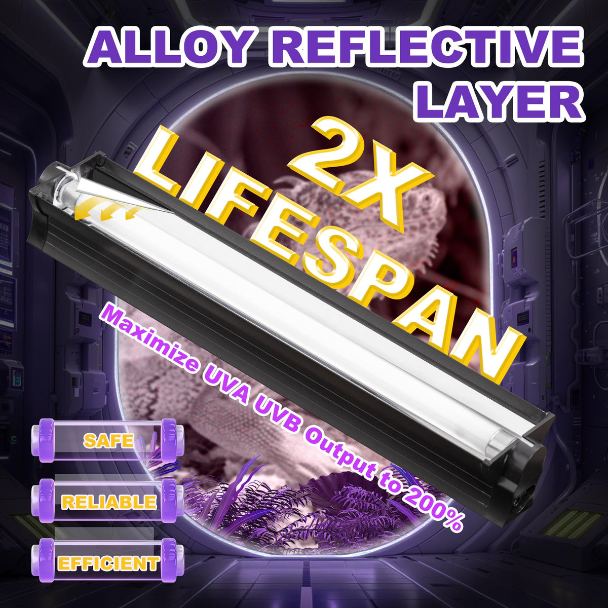 24W T5 HO UVB Reptile Light Fixture with Fluorescent Bulbs F7164