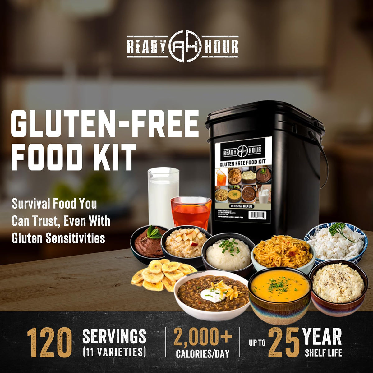 Gluten-Free Freeze-Dried Food Kit 120 Servings J890