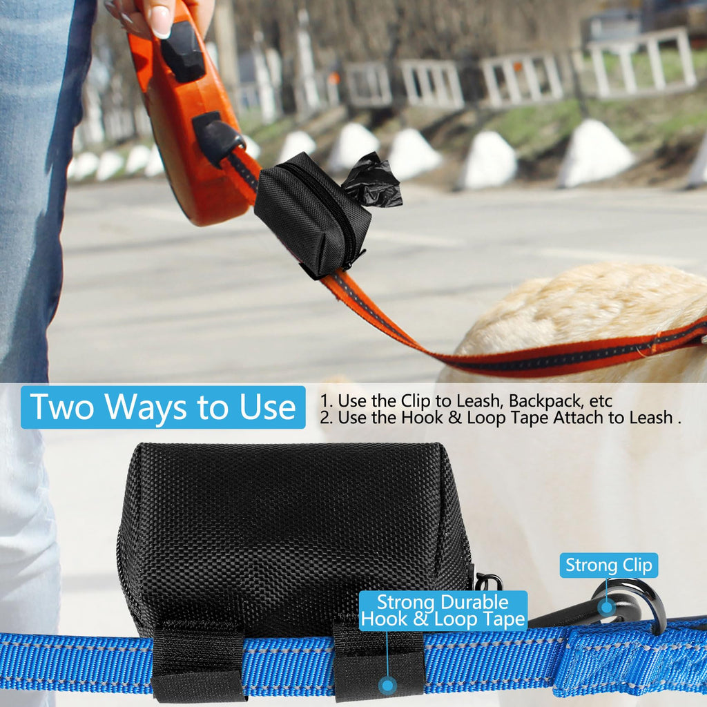 Black Dog Poop Bag Dispenser with Leash Clip C2679