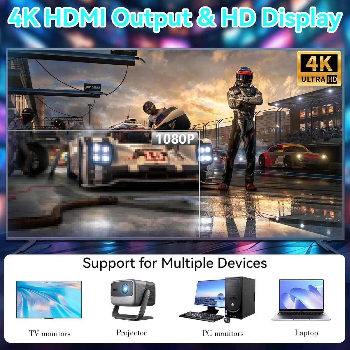 64G Wireless Game Stick 4K HDMI Game Console with 2.4G Wireless Controller W152