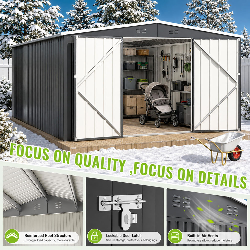 10x14 FT Metal Storage Shed E571435
