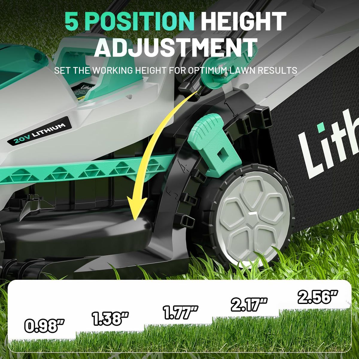 13" Cordless Electric Lawn Mower with Battery & Charger F35878