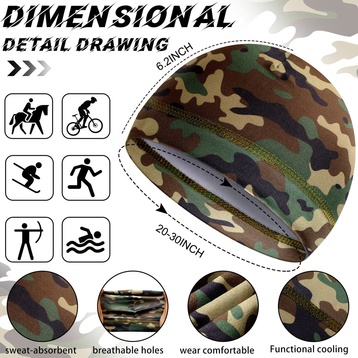 30 Pcs Cooling Skull Cap Q538