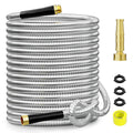 100ft 304 Stainless Steel Metal Garden Hose with Rubber Grip J4988