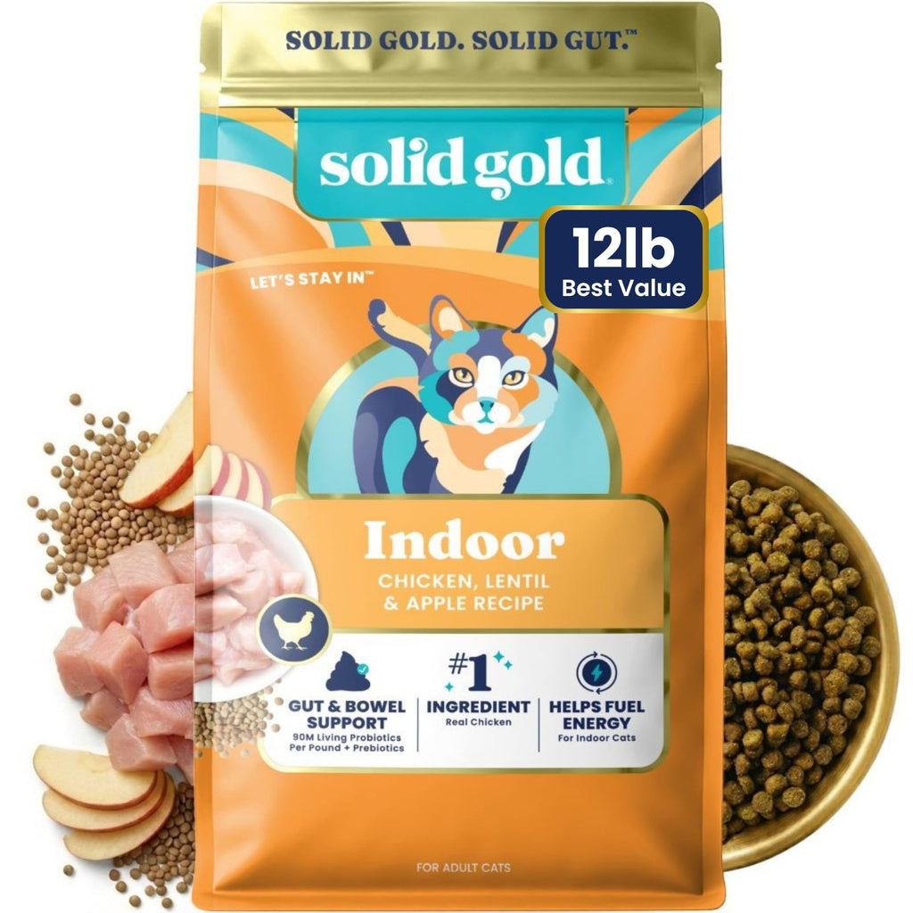 Solid Gold Indoor Chicken Dry Cat Food High Fiber, Adult & Senior Cats 12LB S960