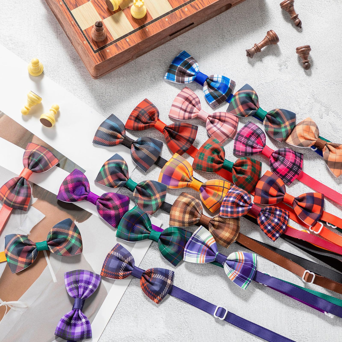 80 Pcs Dog Bow Ties Assorted Pattern F332756