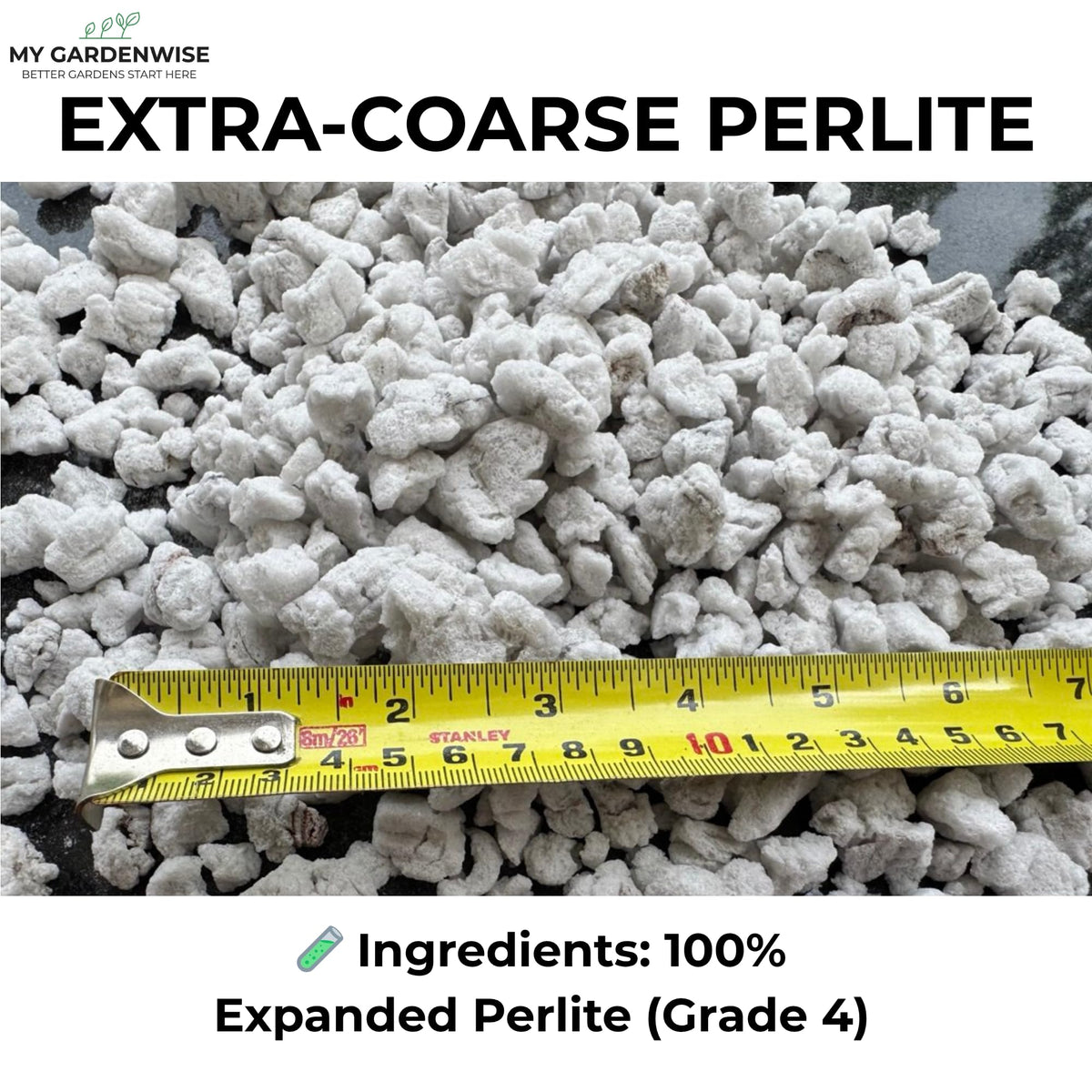 Perlite for Plants, Extra Coarse Grade 4 Horticultural Perlite, 3 quarts Z145656
