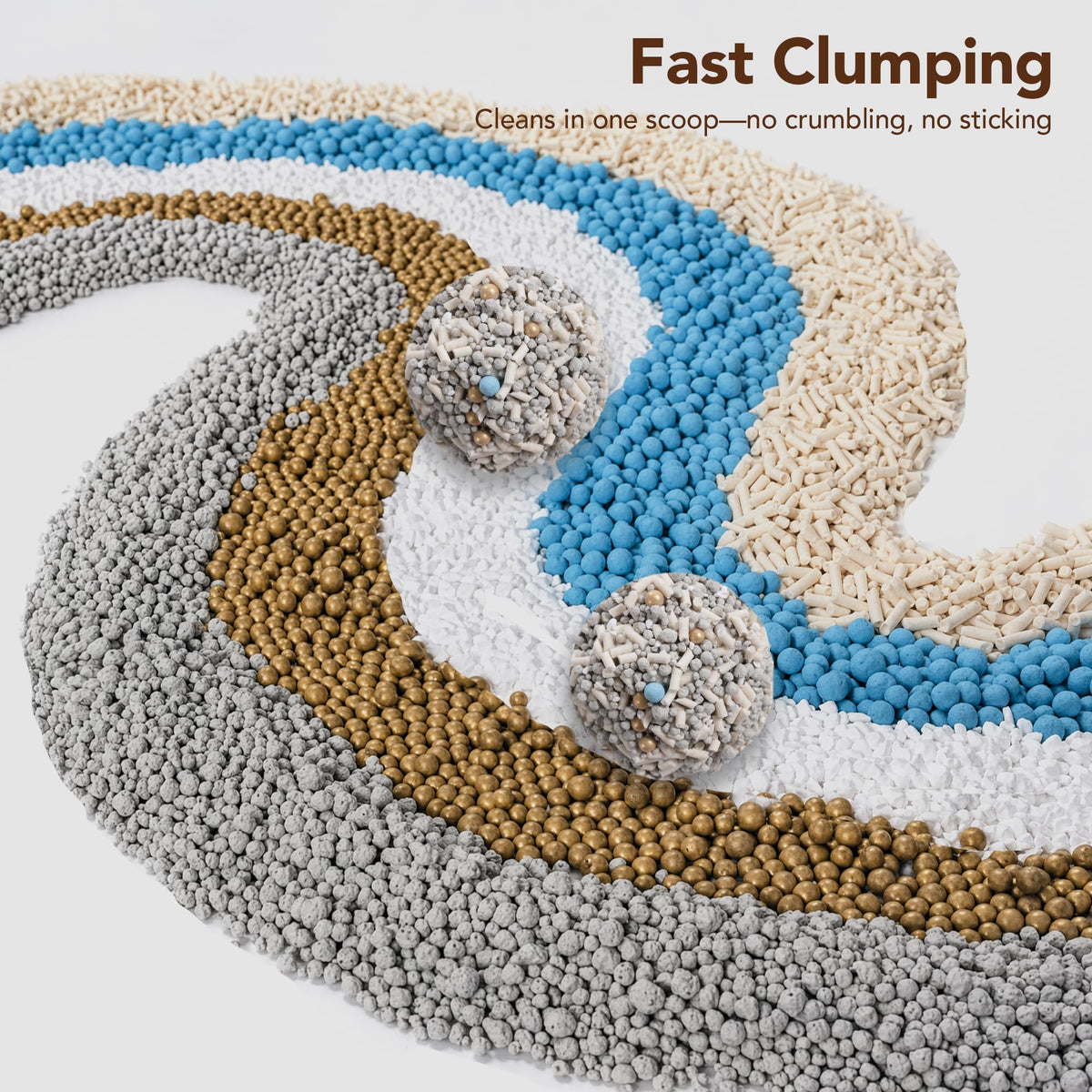 5-in-1 Mixed Cat Litter, Fast Clumping, Ultra Absorbent, Dust-Free Natural Clumping Cat Litter, Odor Control, 7.9lbs*2 P5647