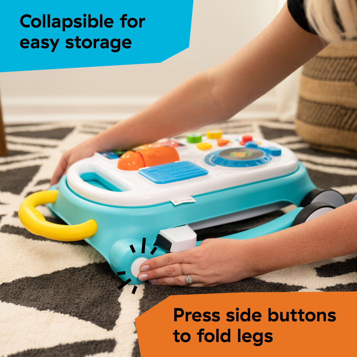 4-in-1 Push Walker Activity Center Toddler Table Floor Toy B466