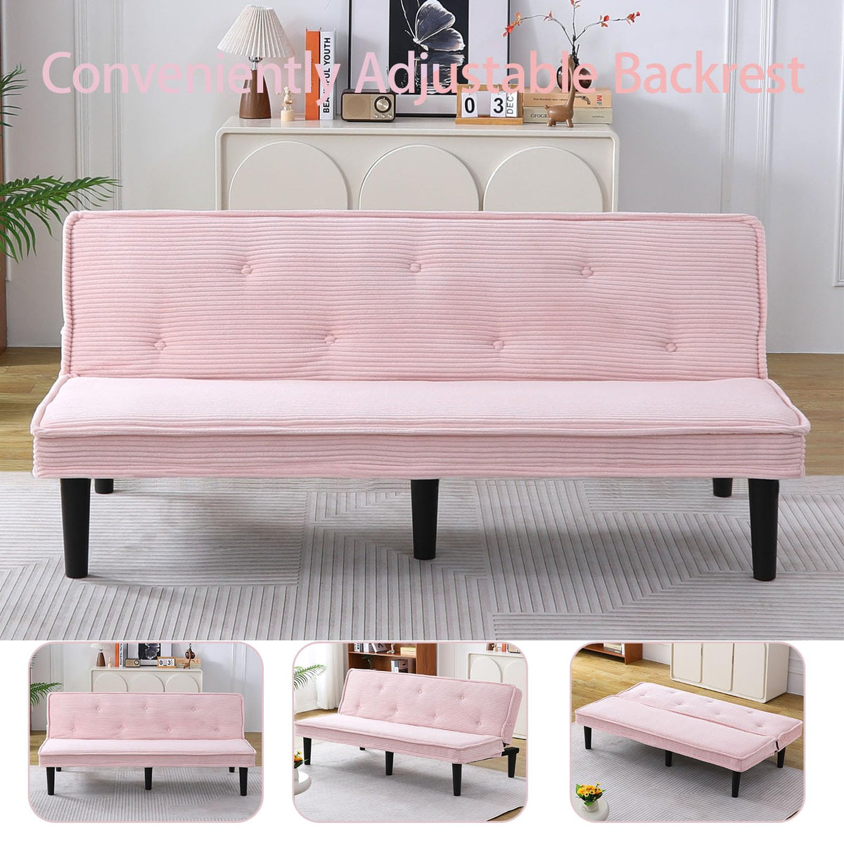 Corduroy Convertible Futon Sofa Bed Y8039
