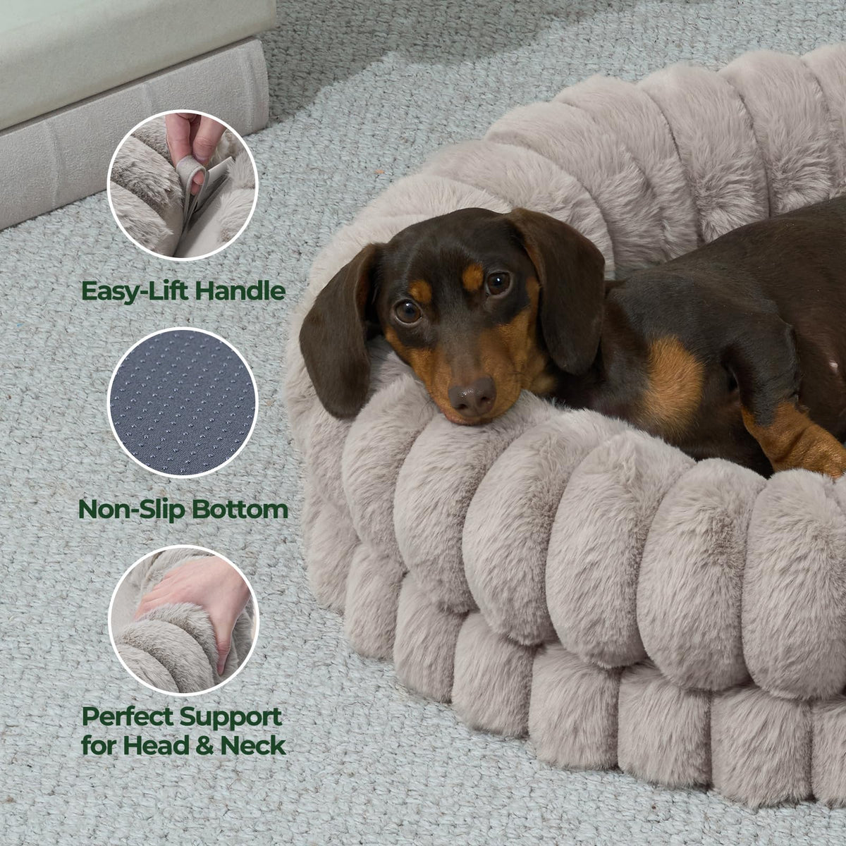 30 Inches Round Washable Dog Bed X900