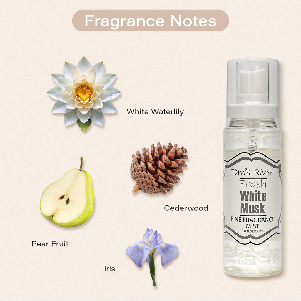 White Musk Scented Body & Hair Mist Pack of 3 2 fl oz E66374