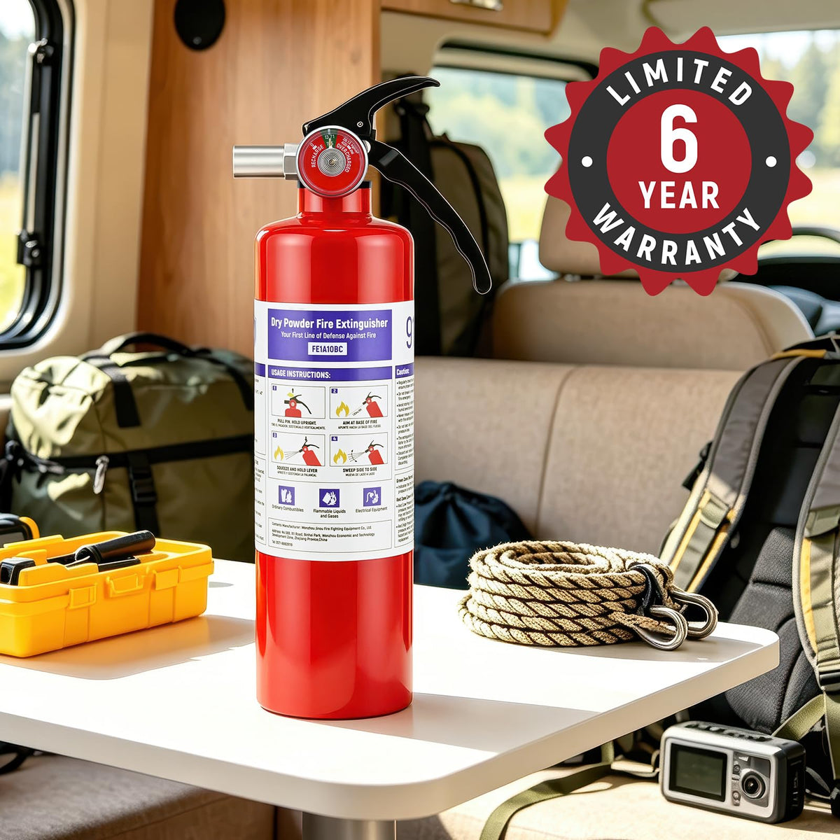 2 Pack 2.5LB ABC Dry Powder Fire Extinguisher X943