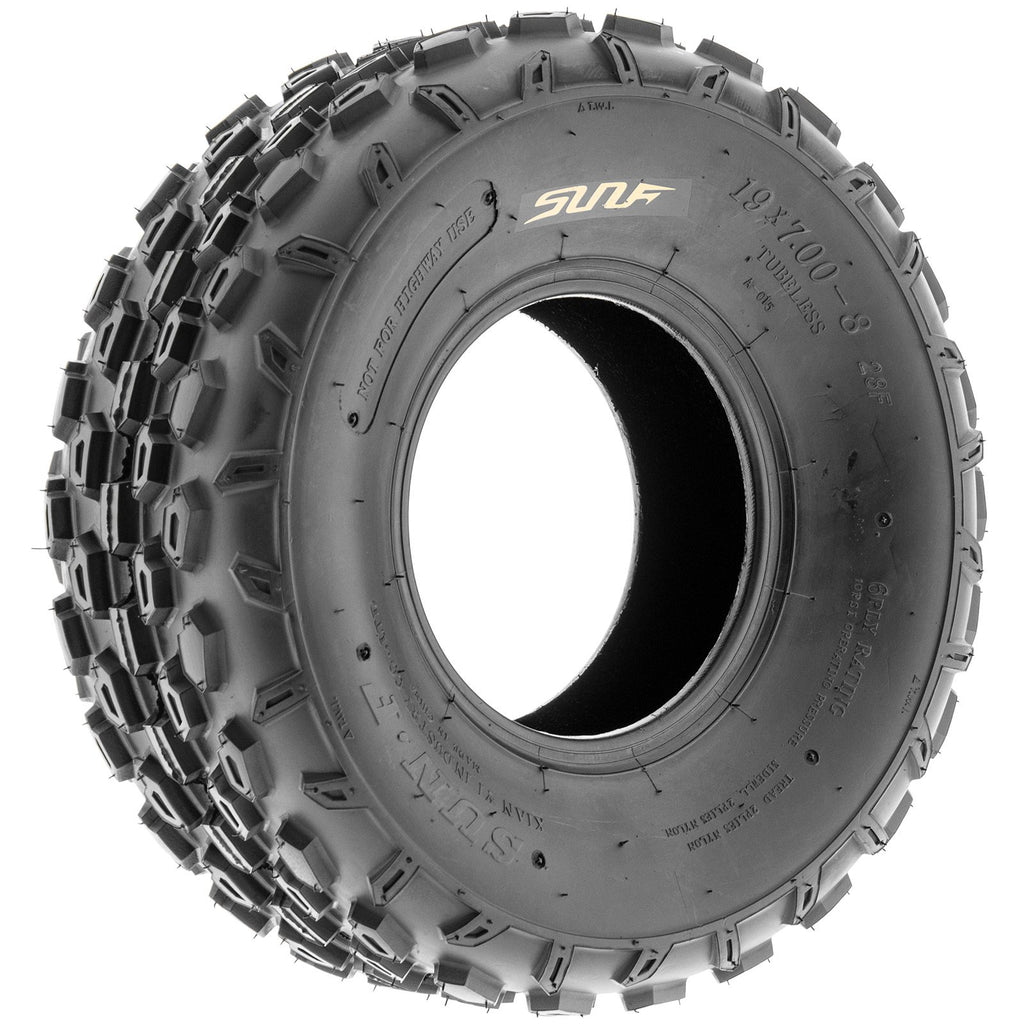 Set of 4 Sport ATV Tubeless Tires 19x7-8 Front & 18x9.5-8 Rear 4 Ply Q100682