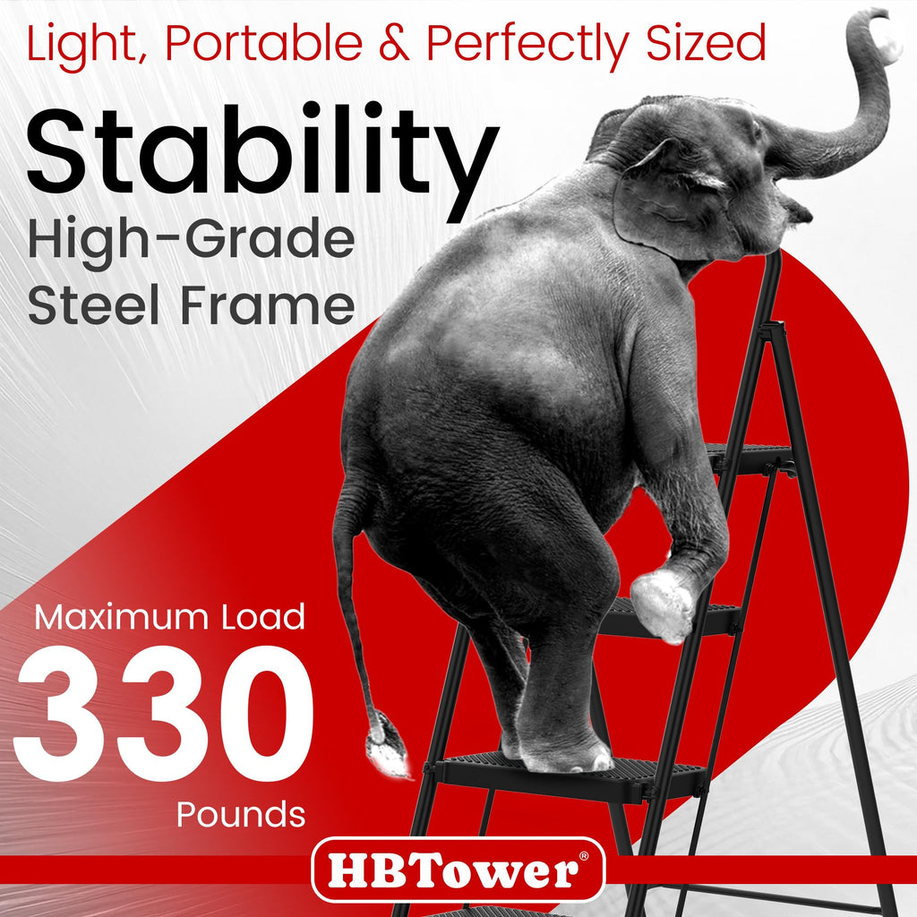 4 Step Folding Step Stool with Anti-Slip Pedal C444905