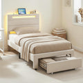 Twin Bed Frame with Storage Drawer O28041