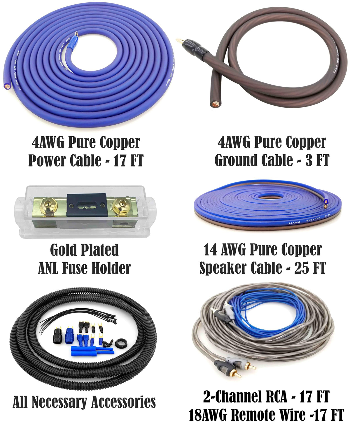 4 AWG 100% Copper Car Audio Amp Wire Kit I1992