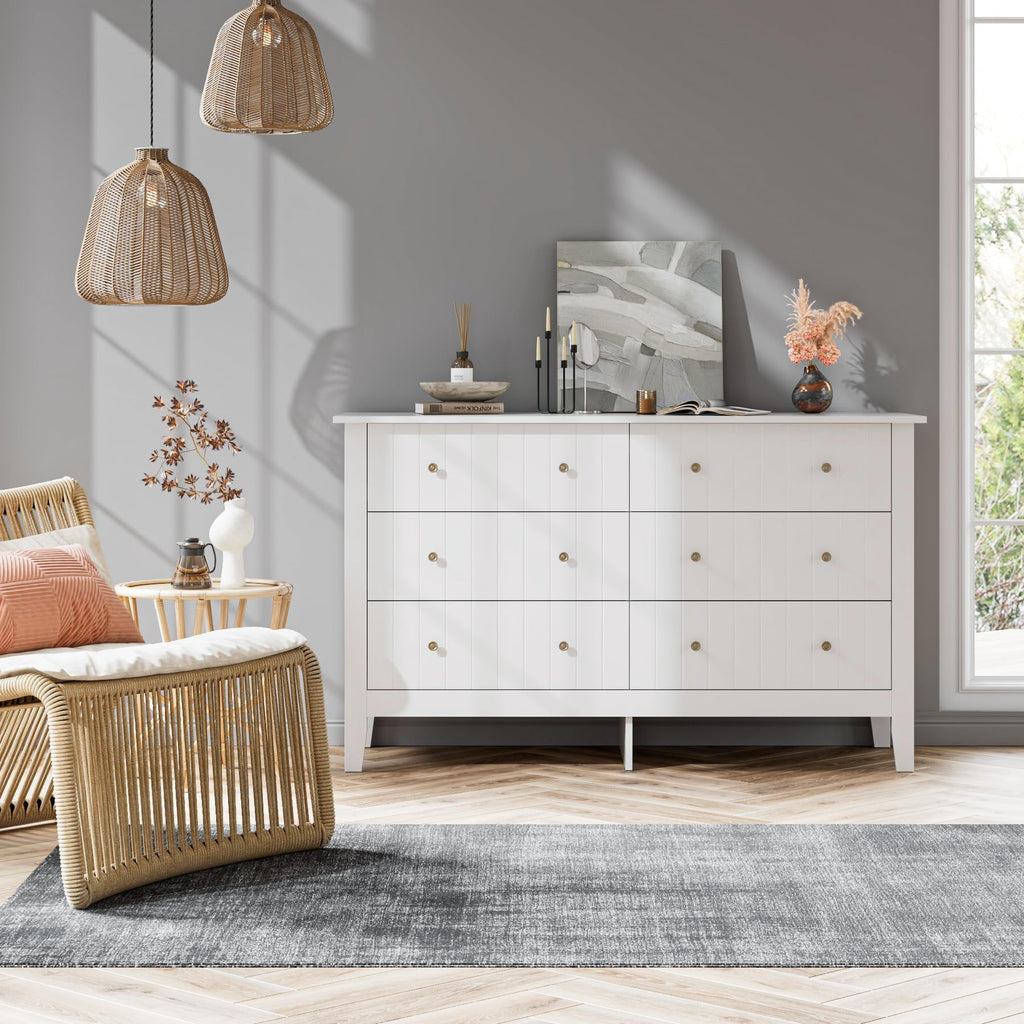 White 6 Drawer Dresser Z558130