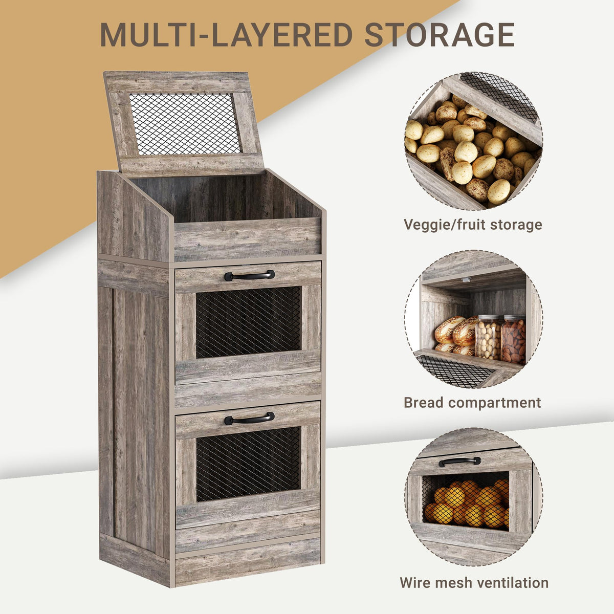 Potato Storage Bin with Lid O43098