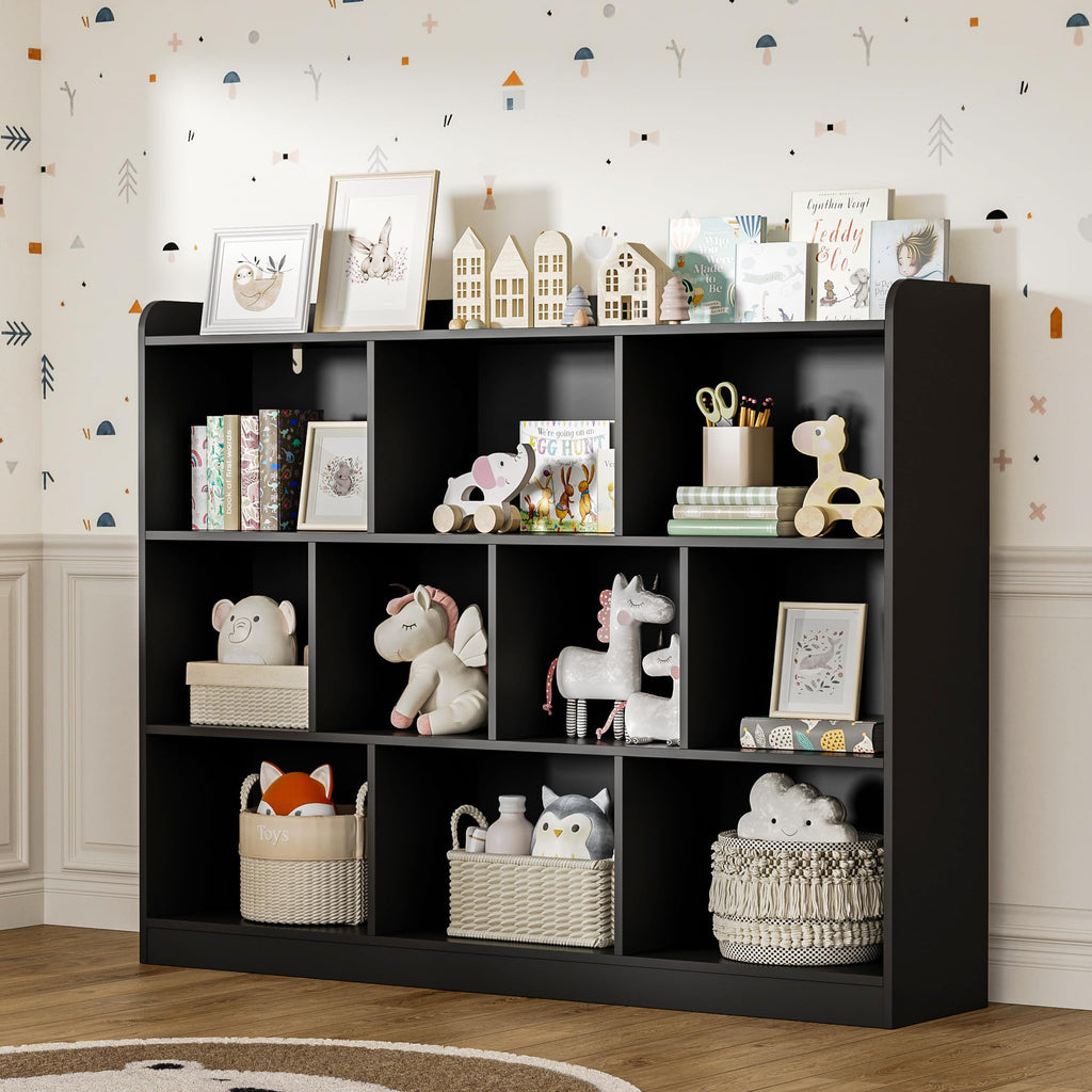 Black 3 Tier Wood Bookshelf V949797