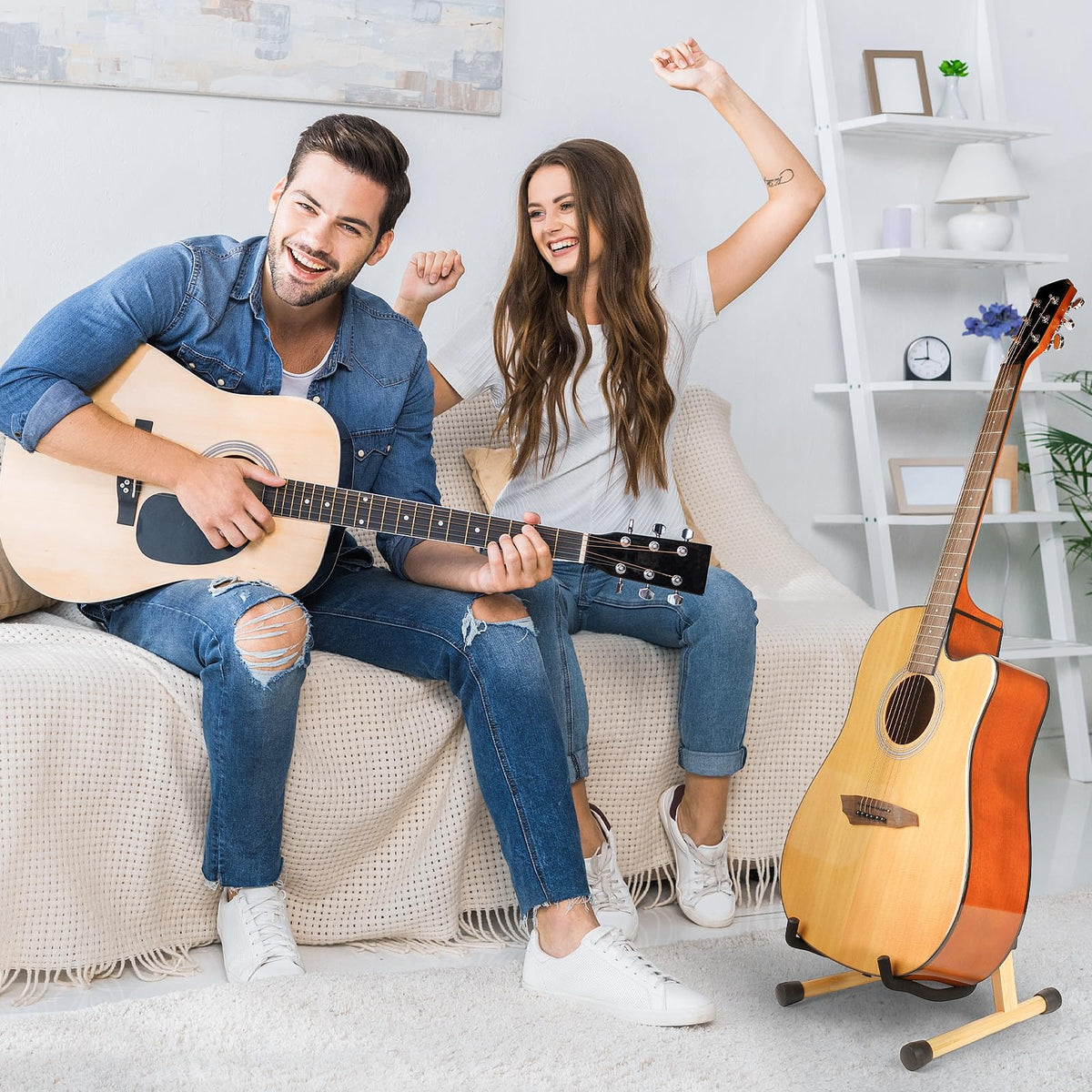 Foldable Wood Guitar Stand Z6088