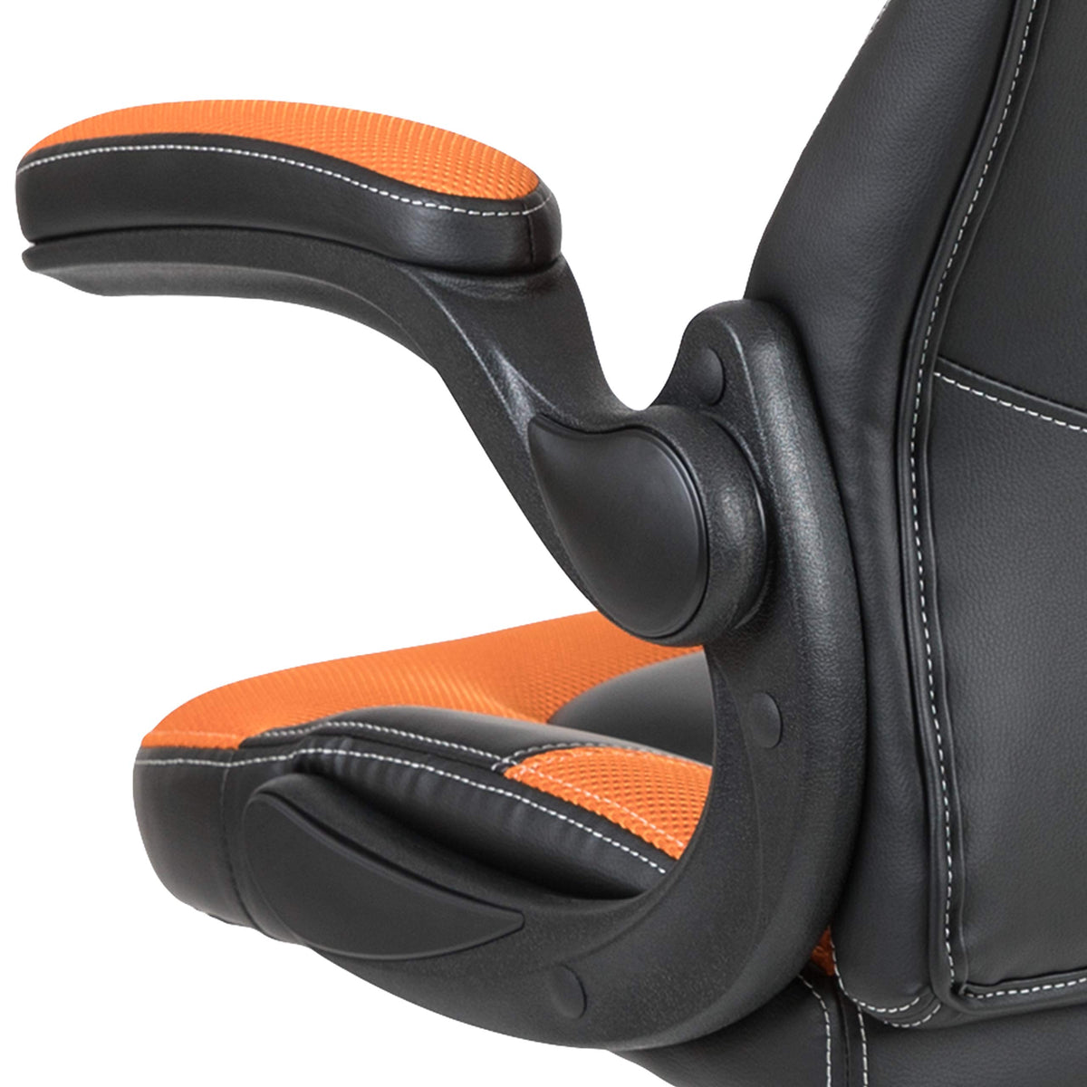 Orange Black Ergonomic Gaming Chair with Flip-Up Arms G139