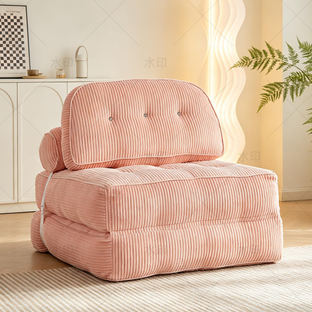 Pink Folding Futon Sleeper Sofa Bed Chair K9957