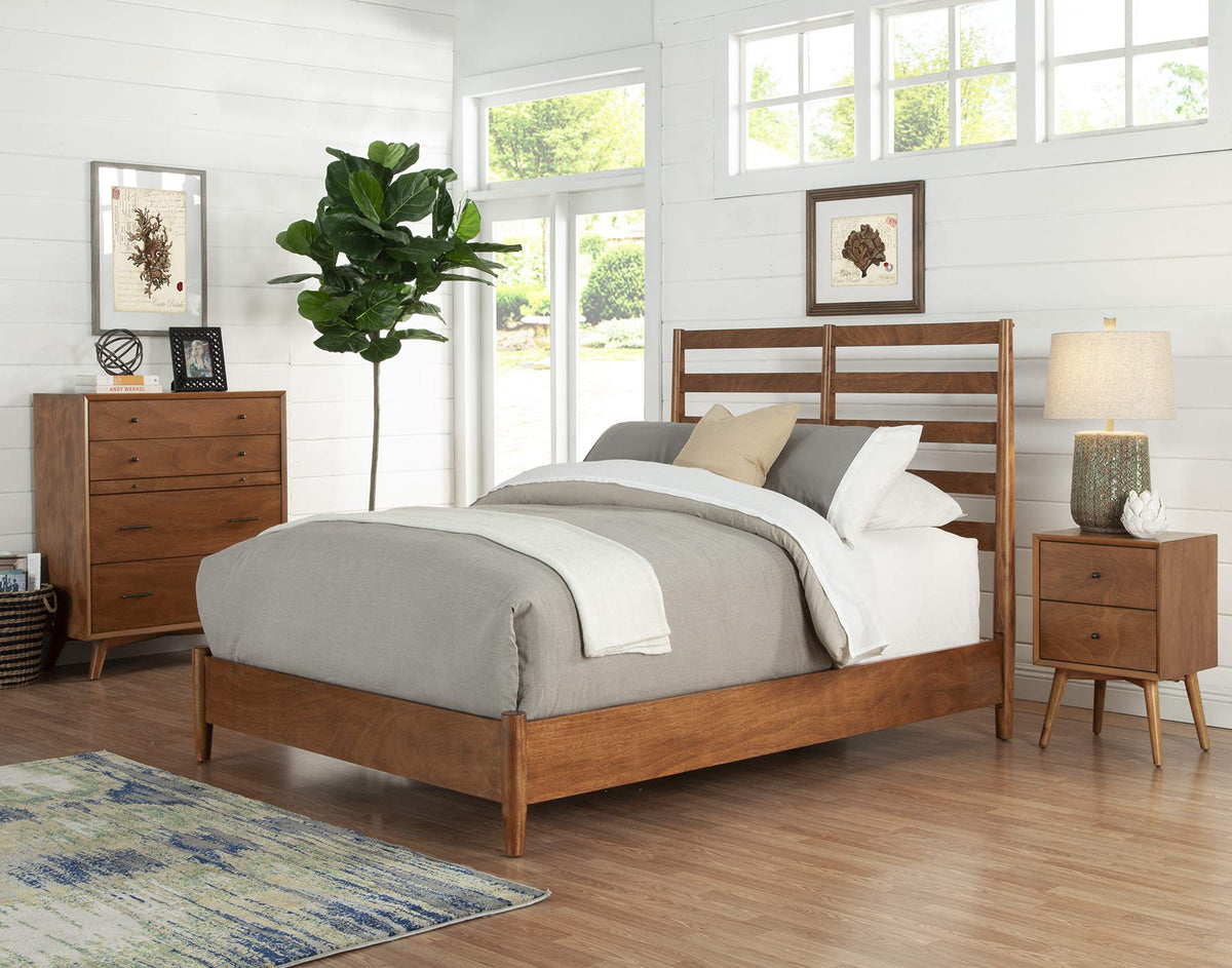 Chestnut California King Slat Back Bed S414