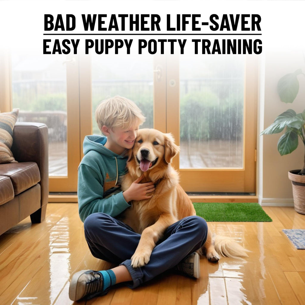 Artificial Grass Puppy Potty Training Pad with Tray, 15" x 30" Reusable T457755