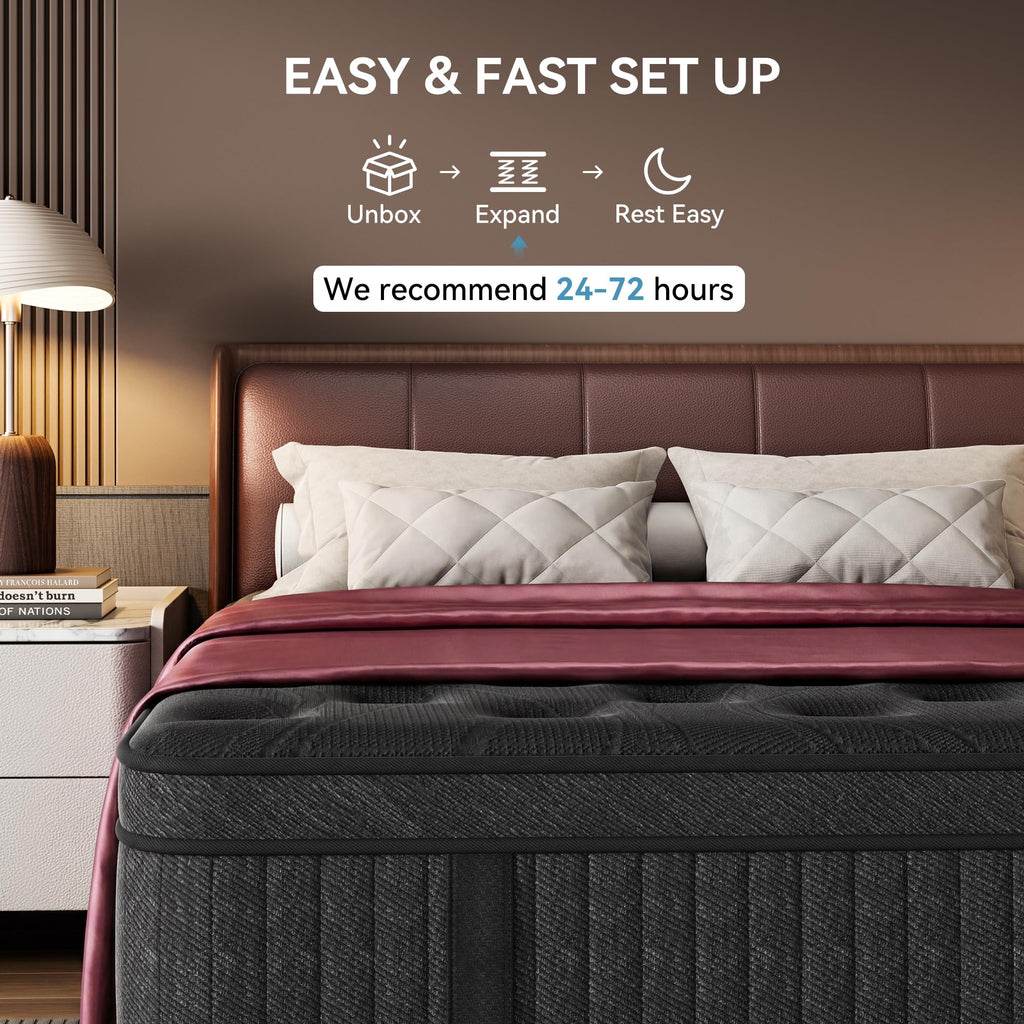 Queen 14 Inch Hybrid Spring Medium Firm Mattress L8654