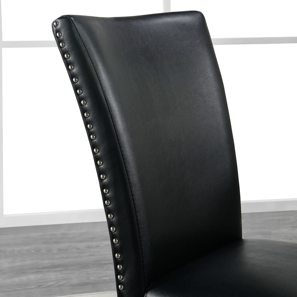Black Leather Dining Chairs Set of 2 X687
