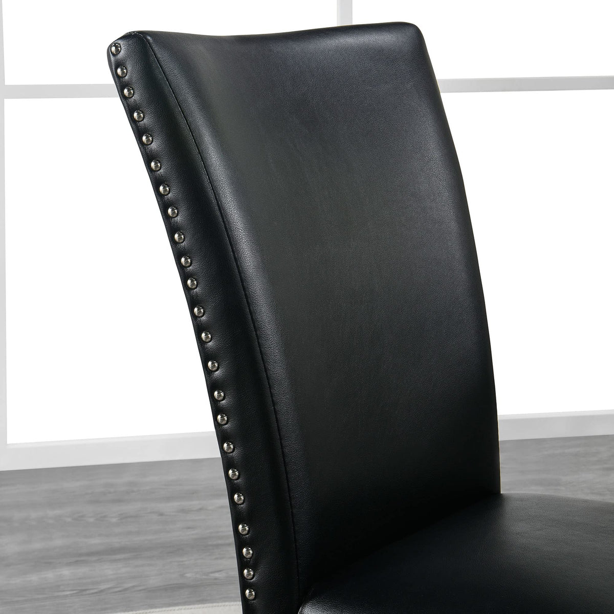 Black Leather Dining Chairs Set of 2 X687