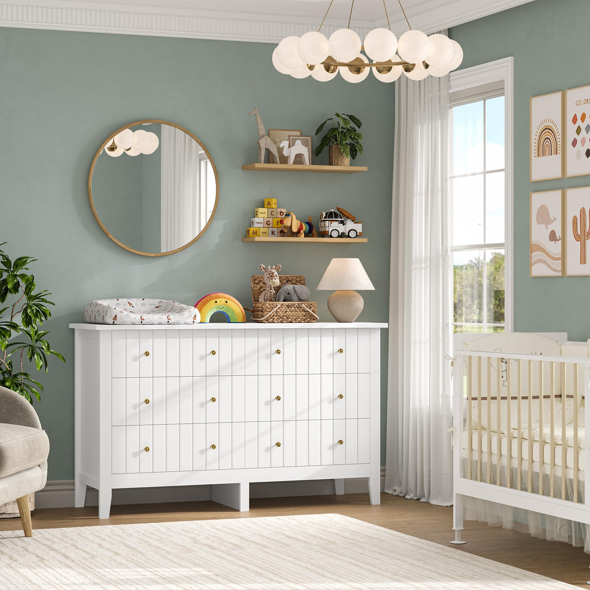 White 6 Drawer Dresser Z558130