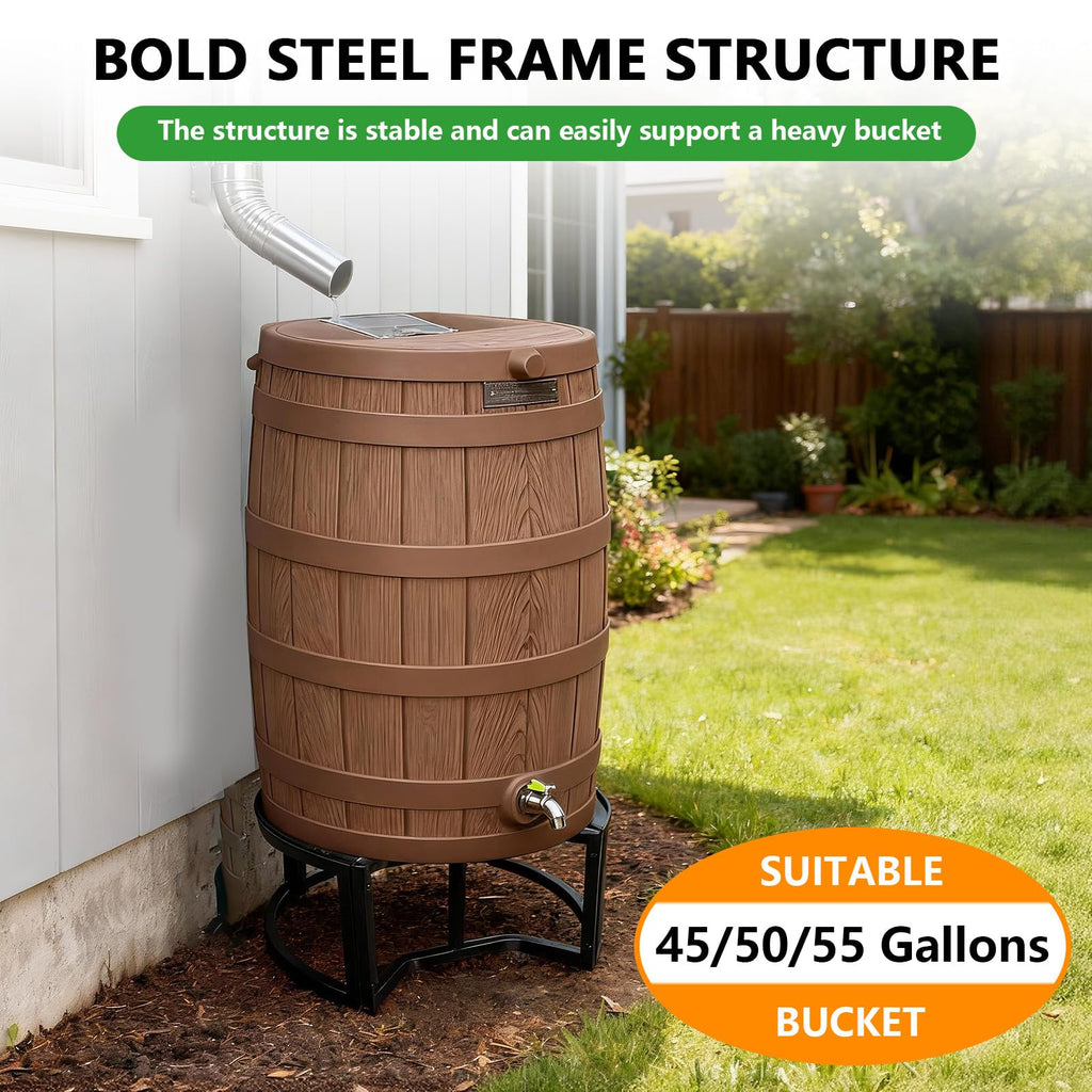 Heavy-Duty Stainless Steel Rain Barrel Stand O1072