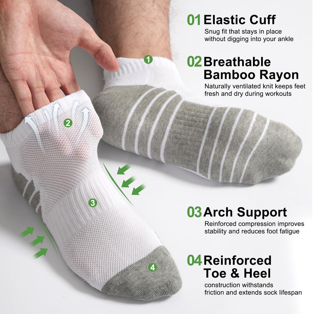Moisture Wicking Bamboo Viscose Ankle Socks L1635