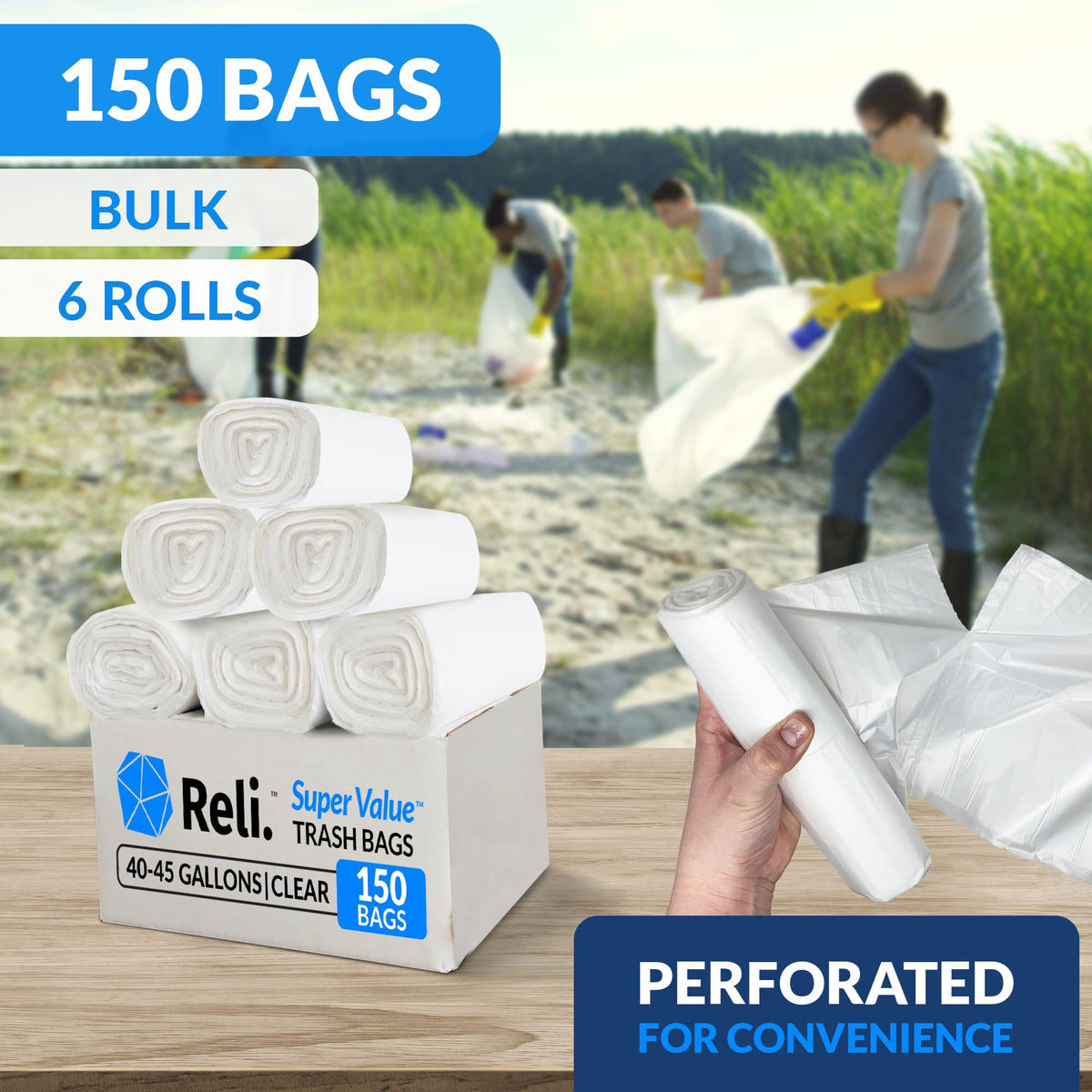 40 to 45 Gallon Heavy Duty Trash Bags H640