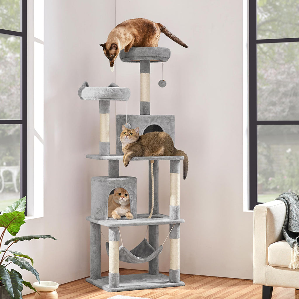 Tall Cat Tree with Condo Scratching Post W219