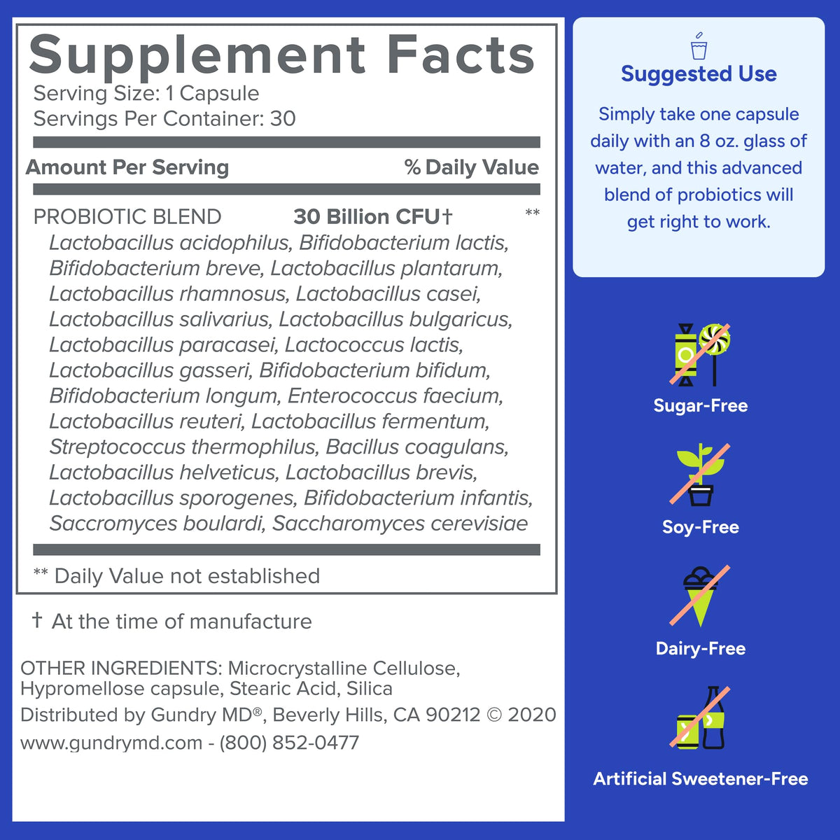 24 Strain Probiotic 30 Billion CFU 30 Capsules F3479